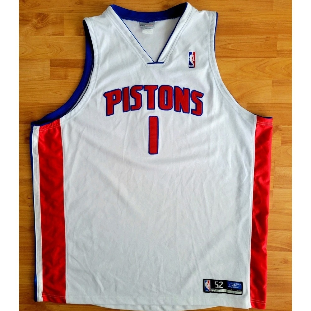 Detroit Pistons Chauncey Billups NBA White Reebok Jersey, Plus size 52 / 2XL+